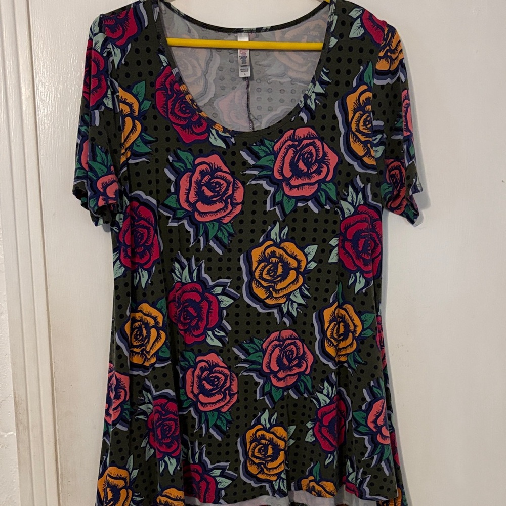 LuLaRoe Multicolor Floral Short Sleeve Top